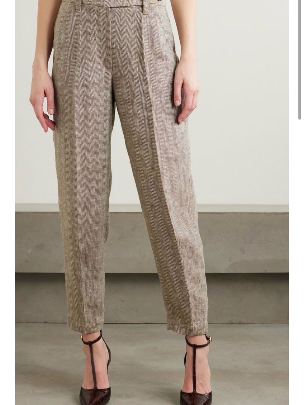Zara Basic Light Gray 100% Linen Dress Pants size 4